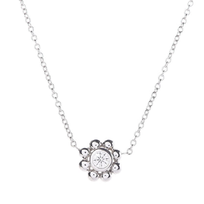 Tiffany 18K White Gold Diamond Paloma Picasso Jolie Flower Necklace 4 of 7