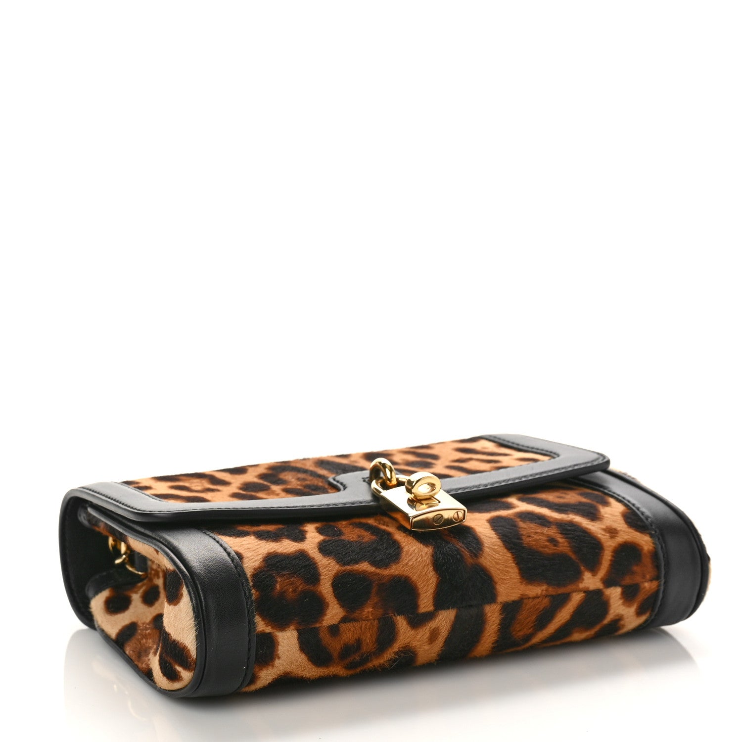 Dolce & Gabbana Calf Hair Leopard Print Miss Dolce Satchel Black 4 of 8