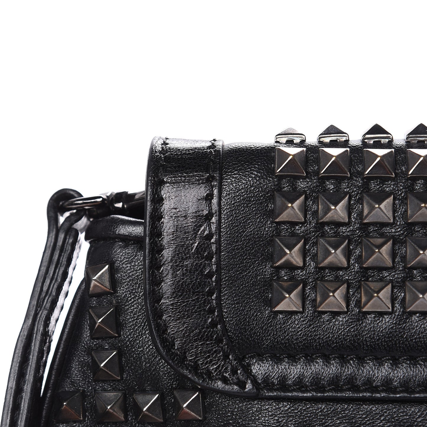 Prorsum Lambskin Studded Wristlet Clutch Black