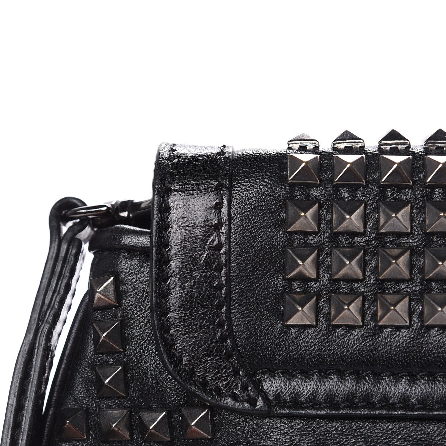 Burberry Prorsum Lambskin Studded Wristlet Clutch Black 4 of 12