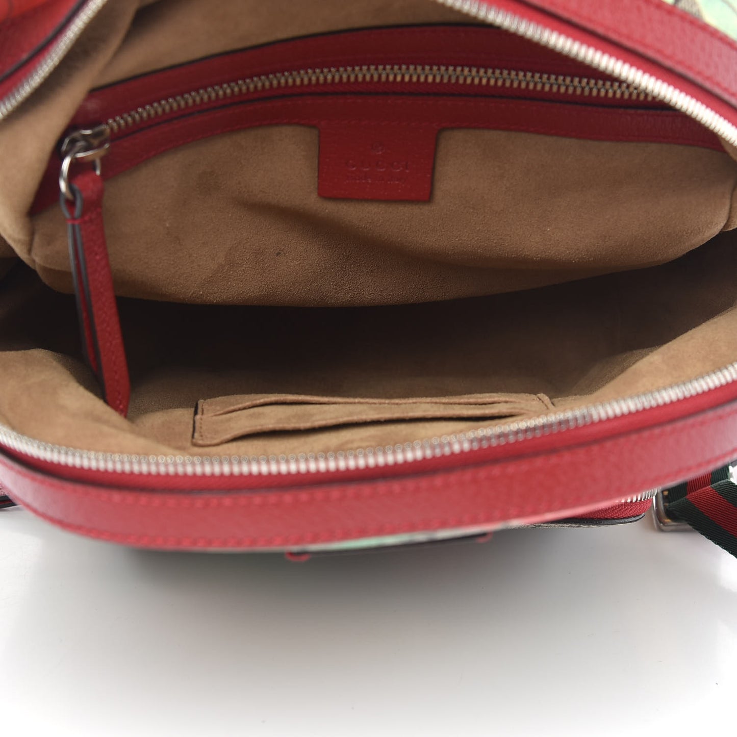 GG Supreme Monogram Tian Web Small Day Backpack Beige Multicolor Red