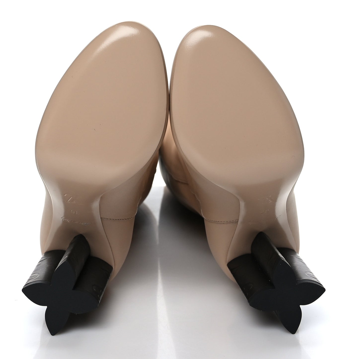 Calfskin Silhouette High Boots 36 Beige