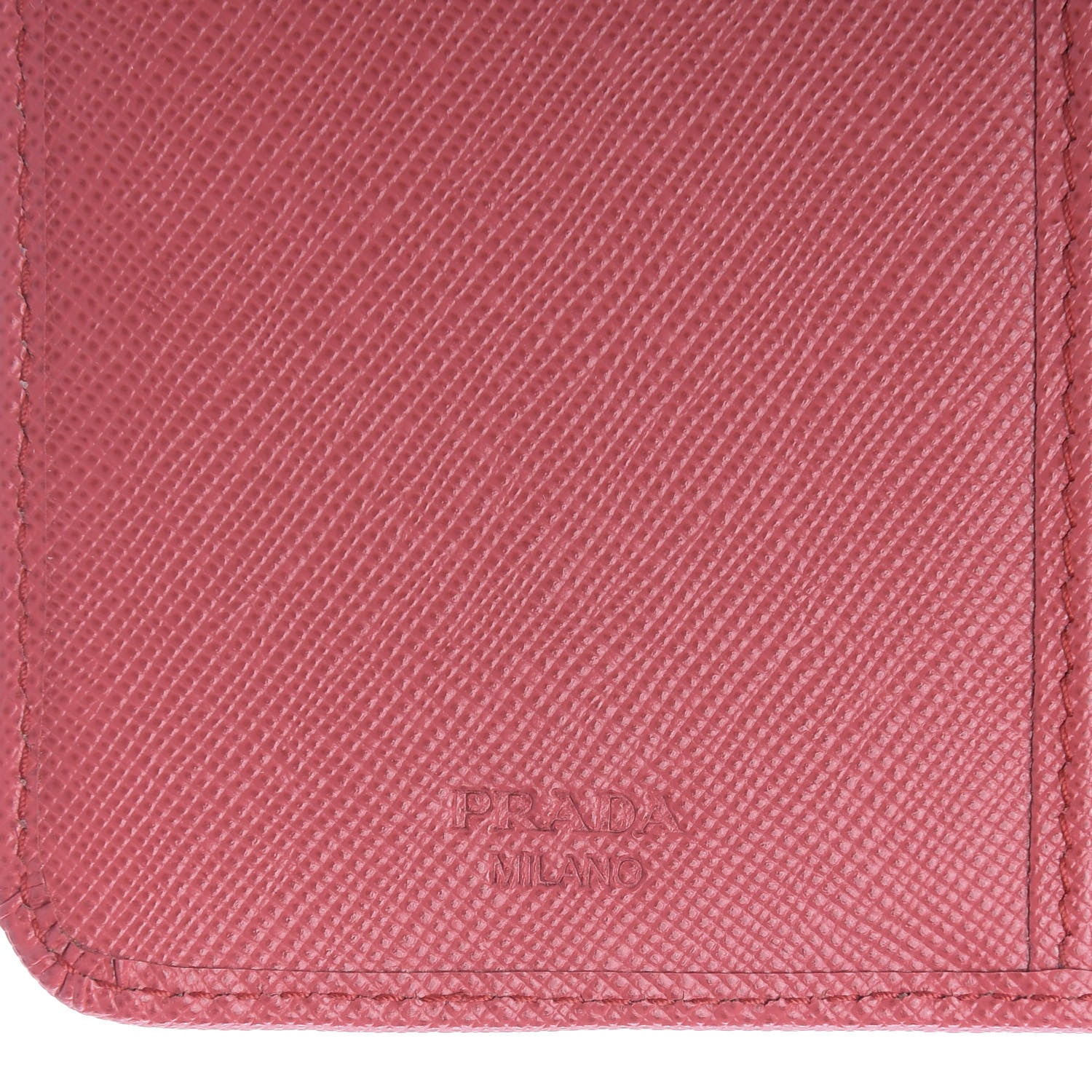 Prada Saffiano Compact Wallet Fragola 6 of 8