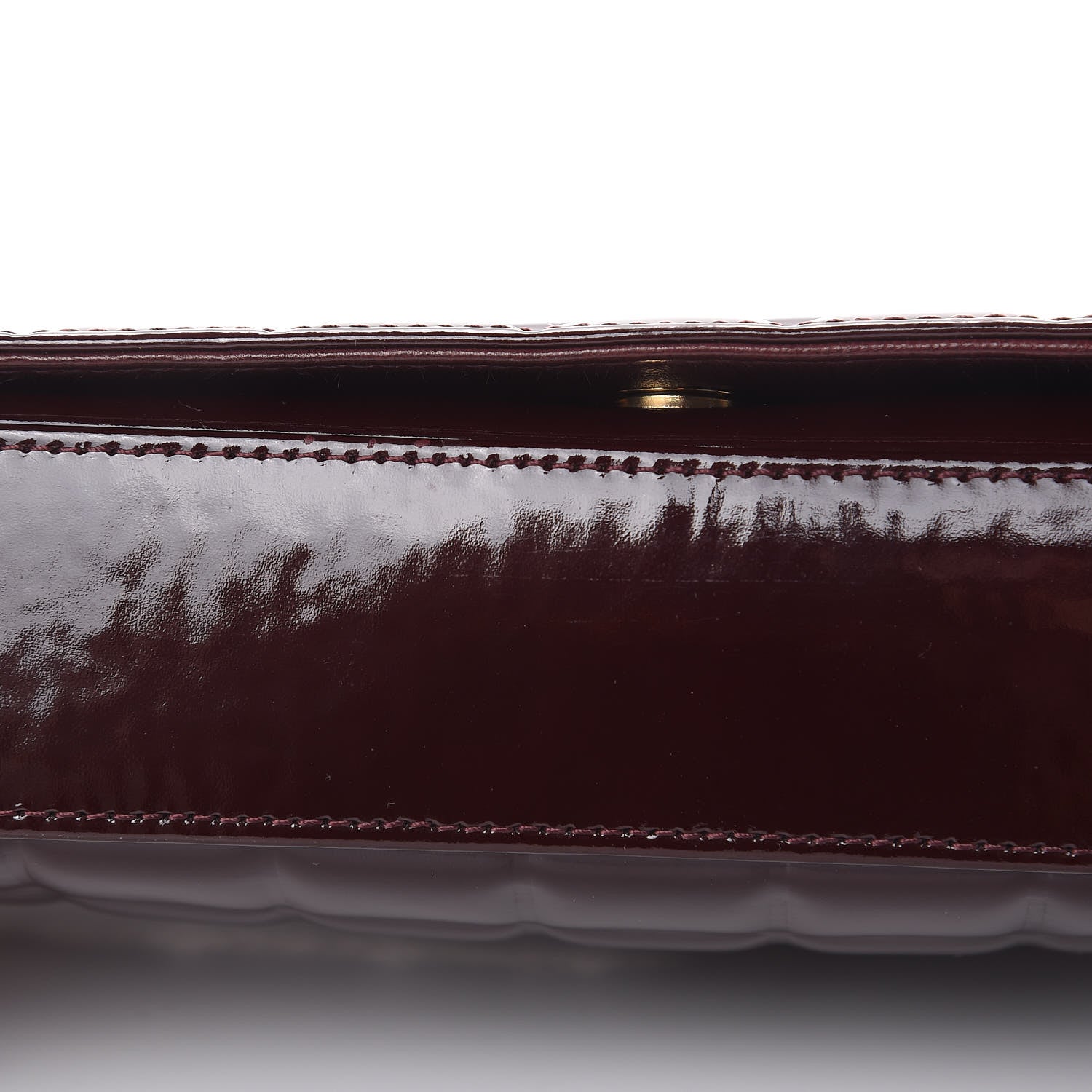 Chanel Patent Chocolate Bar Quilted CC Flap Burgundy 10 of 15