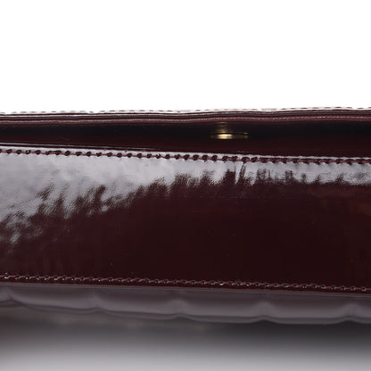 Chanel Patent Chocolate Bar Quilted CC Flap Burgundy 10 of 15