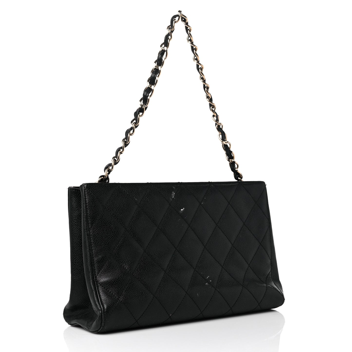 Caviar Quilted Shoulder Bag Black