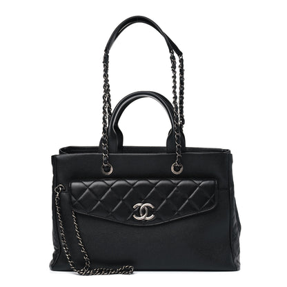 Chanel Caviar Lambskin Quilted Large Coco Break Shopping Bag Black 1 of 4