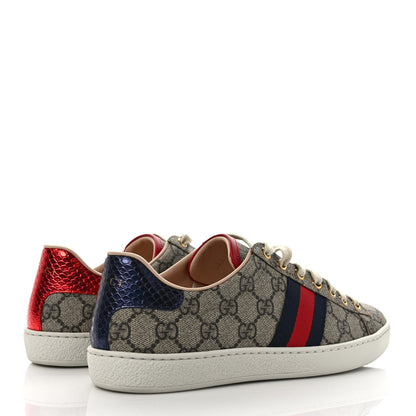 Gucci GG Supreme Monogram Womens Ace Low-Top Sneaker 38.5 Beige 4 of 10