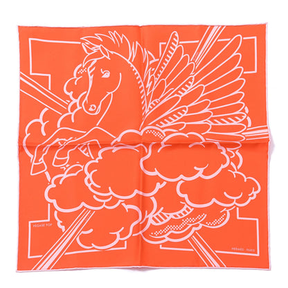 Hermes Silk Pegase Pop Pocket Square Vermillon Rose 1 of 5