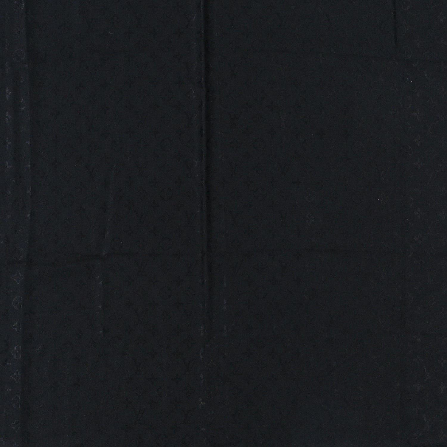 Louis Vuitton Silk Wool Monogram Shawl Black 2 of 3