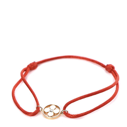 Louis Vuitton 18K Yellow Gold Diamond Silk Sun Idylle Cord Bracelet Red 1 of 5