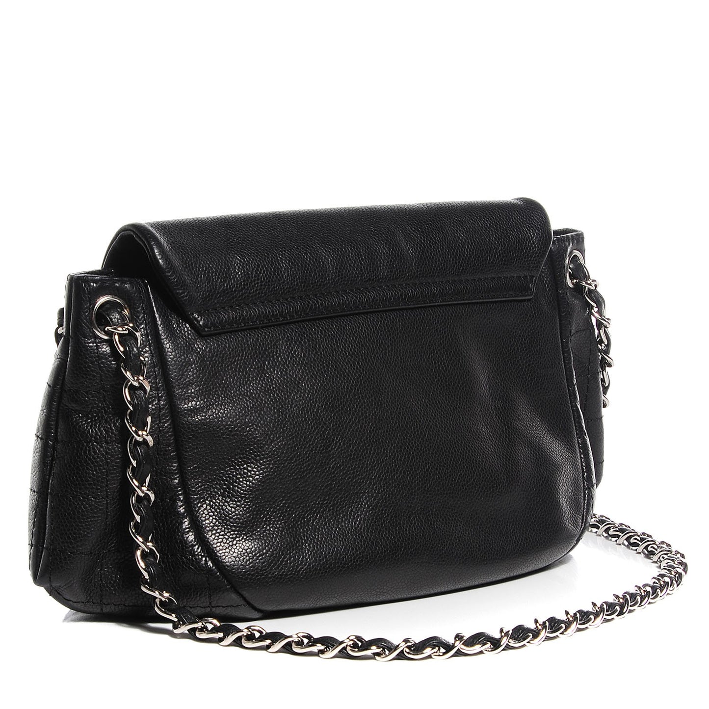 Caviar Half Moon Large Flap Black