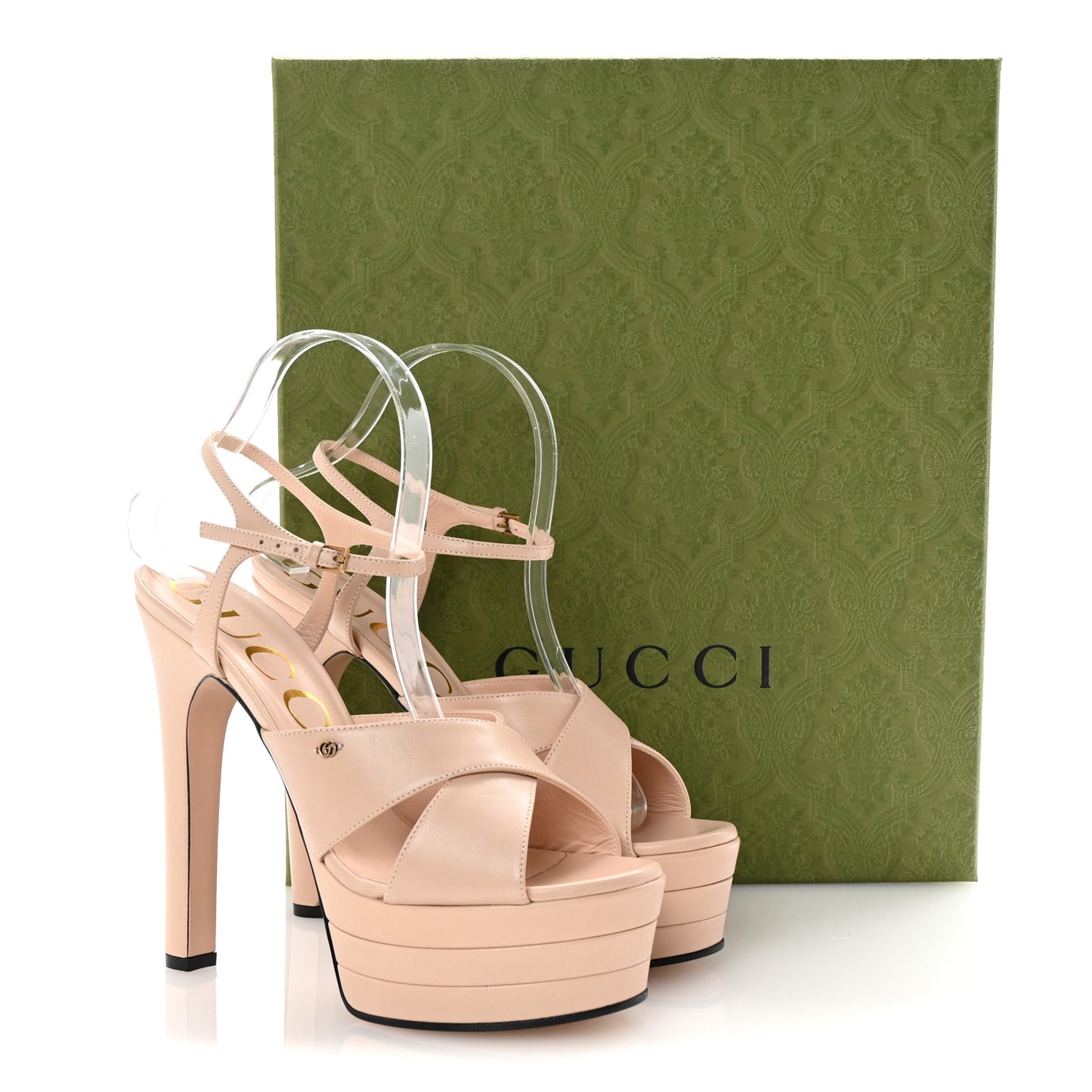 Malaga Kid Double G 150mm Platform Sandals 39.5 Skin Rose