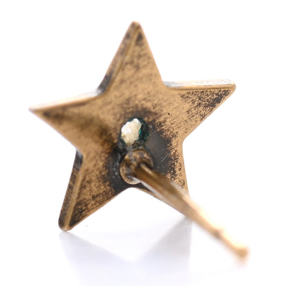 Christian Dior Metal Bee Star Drop Earrings Aged Gold 5 of 6