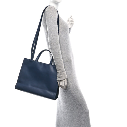 Telfar Vegan Leather Medium Shopping Bag Navy 2 of 9