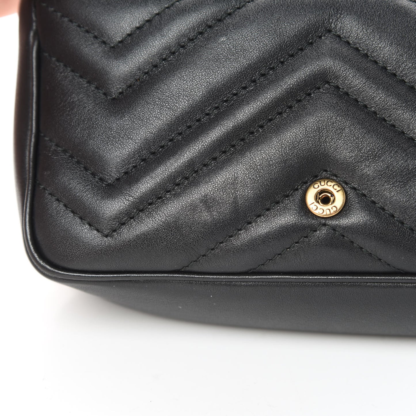 Calfskin Matelasse Super Mini GG Marmont Shoulder Bag Black