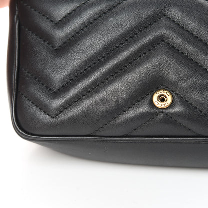 Gucci Calfskin Matelasse Super Mini GG Marmont Shoulder Bag Black 11 of 12