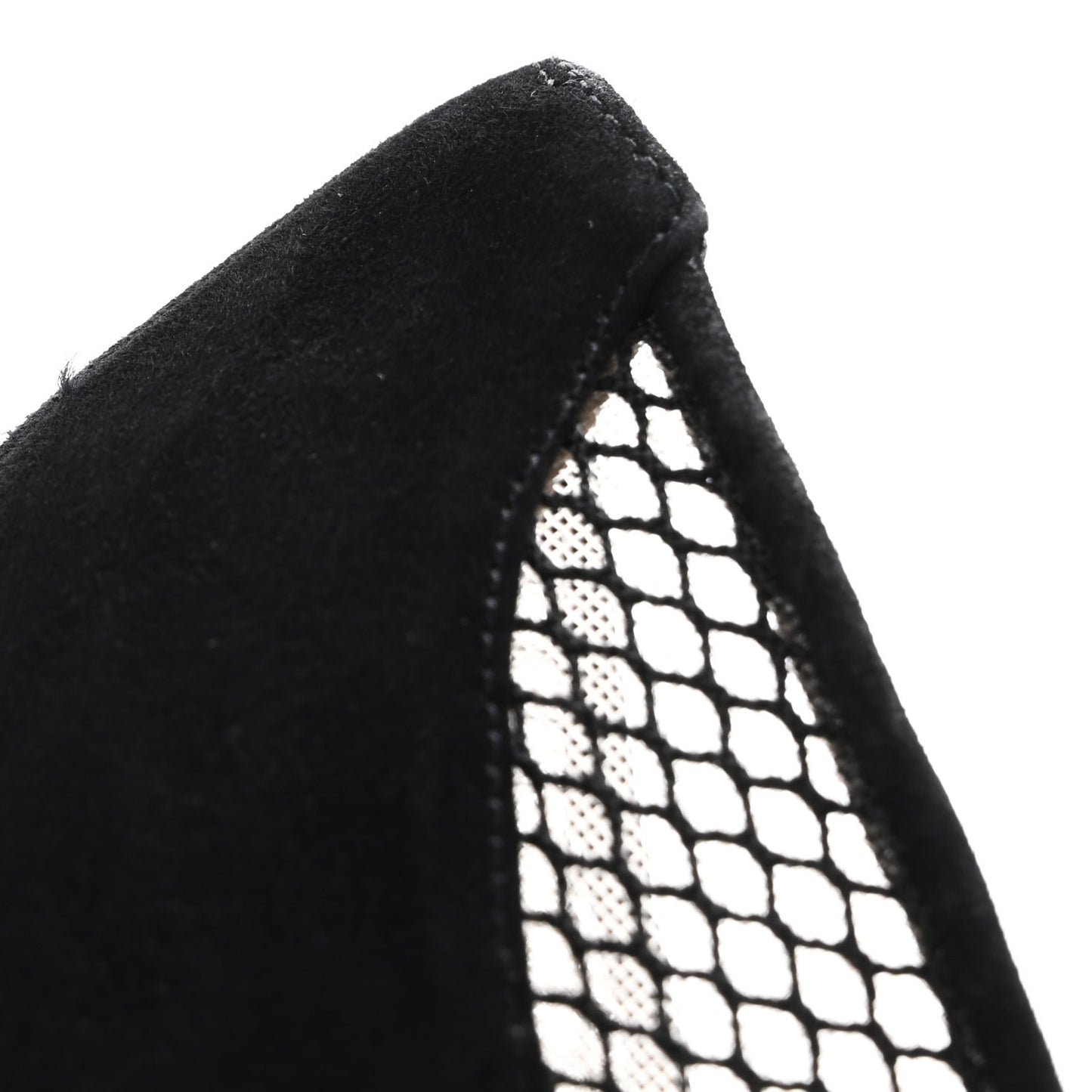 Fishnet Kid Suede Resille Follies 120 Pumps 39.5 Natural Black