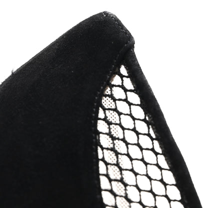 Christian Louboutin Fishnet Kid Suede Resille Follies 120 Pumps 39.5 Natural Black 10 of 11