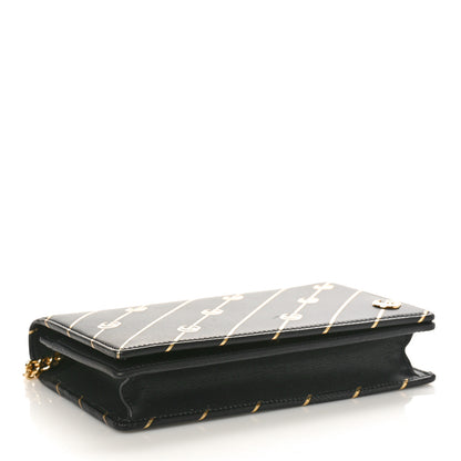 Gucci Calfskin Diagonal GG Mini Chain Wallet Black Gold 4 of 10