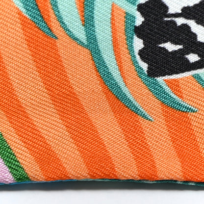 Hermes Silk Jaguar Quetzal Twilly Rose Beige Orange 6 of 10