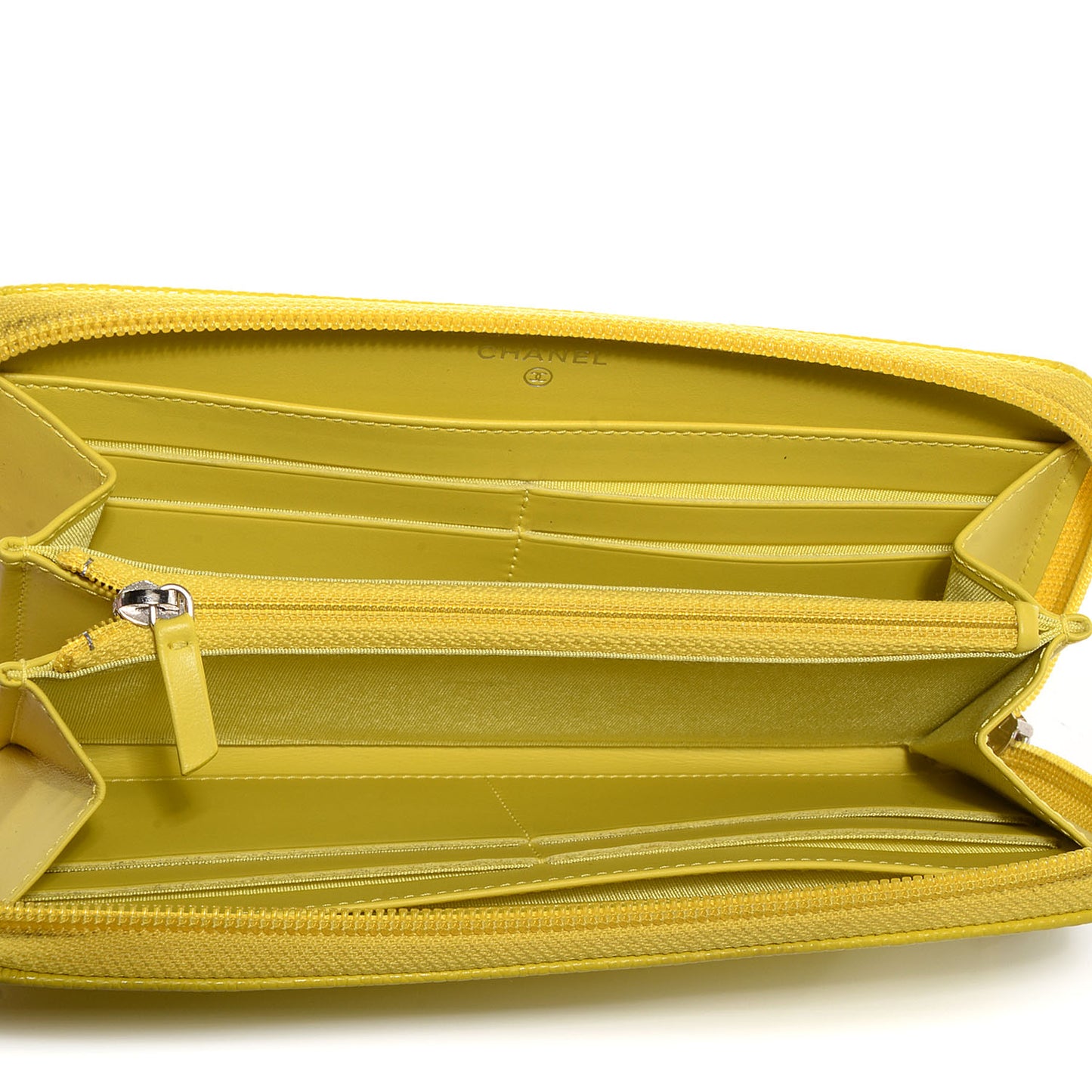 Caviar CC Timeless Large Zip Around Wallet Yellow