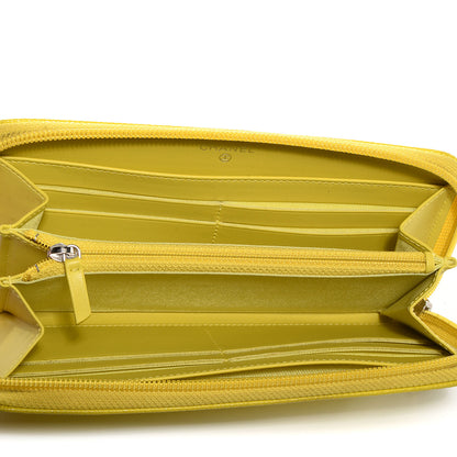 Chanel Caviar CC Timeless Large Zip Around Wallet Yellow 5 of 9
