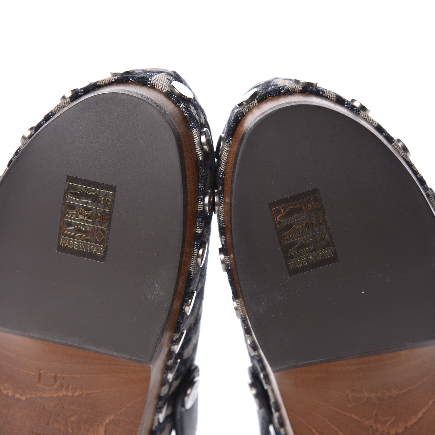 Canvas Oblique Diorquake 20mm Slingback Clogs 35.5 Deep Blue