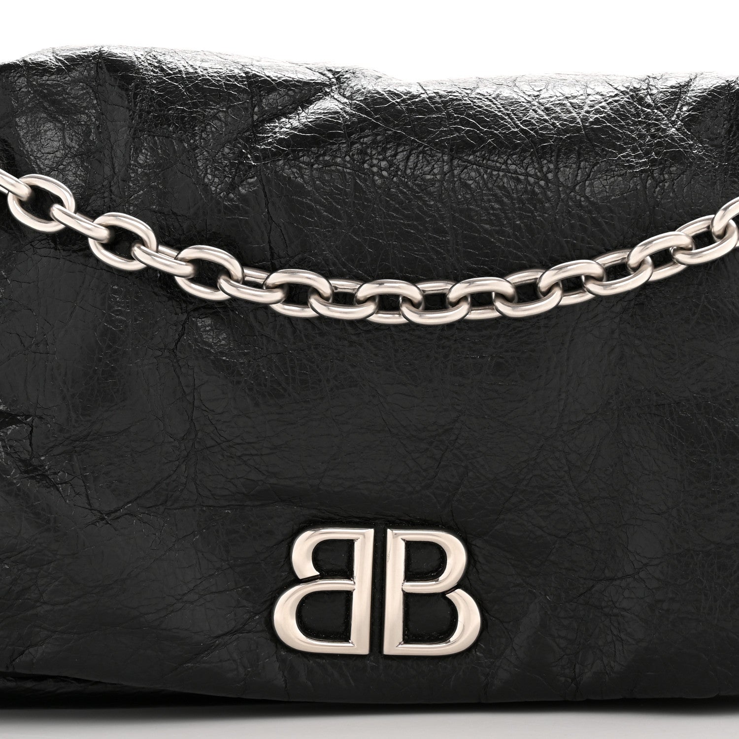 Balenciaga Arena Calfskin Small Monaco Chain Shoulder Bag Black 8 of 10
