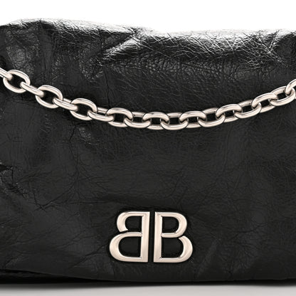 Balenciaga Arena Calfskin Small Monaco Chain Shoulder Bag Black 8 of 10