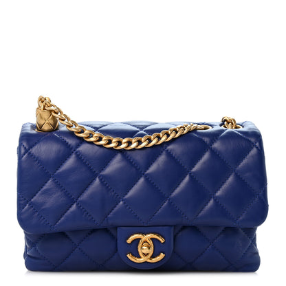 Chanel Lambskin Quilted Small Pillow Crush Flap Blue 1 of 12