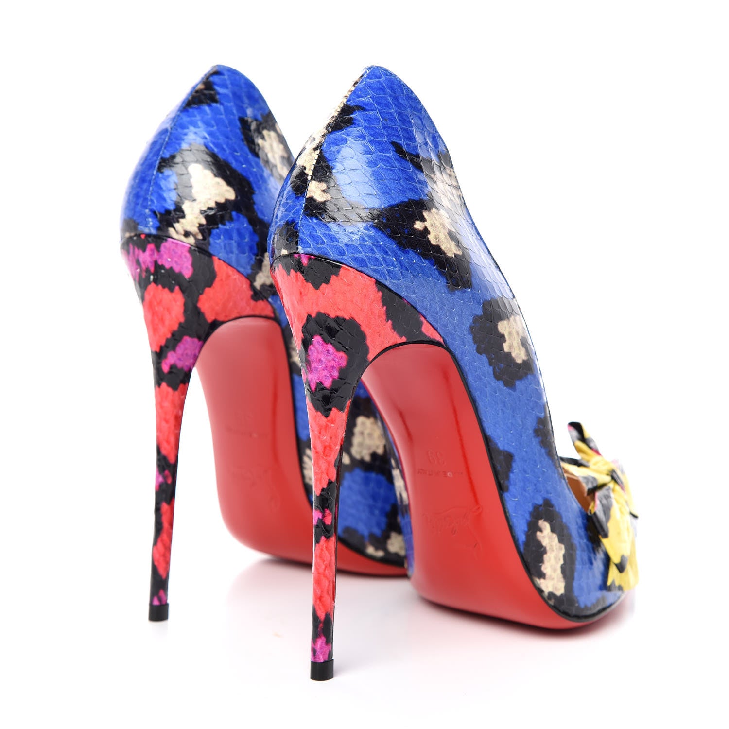 Christian Louboutin Ayers Watersnake Madame Menodo 120 Pumps 39 Version Blue 4 of 7