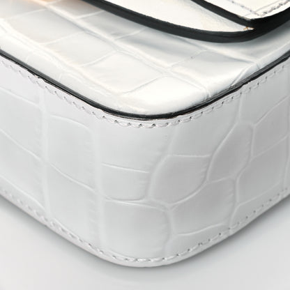Chloe Calfskin Crocodile Embossed Mini C Double Carry Brilliant White 9 of 9