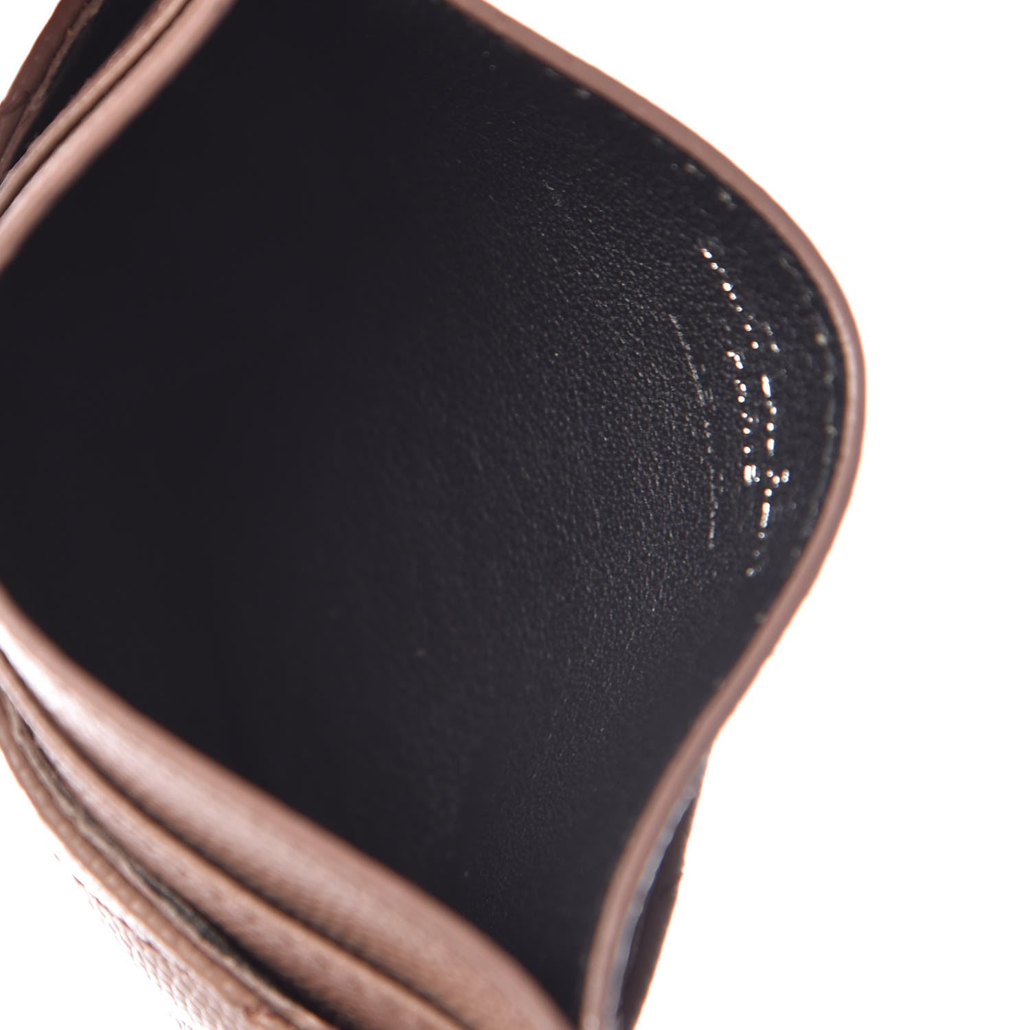 Saint Laurent Grain De Poudre Matelasse Chevron Monogram Credit Card Case Dark Beige 5 of 17