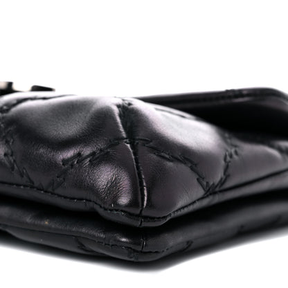 Chanel Calfskin Quilted Double Stitch Hamptons Clutch with Chain Black 9 of 13