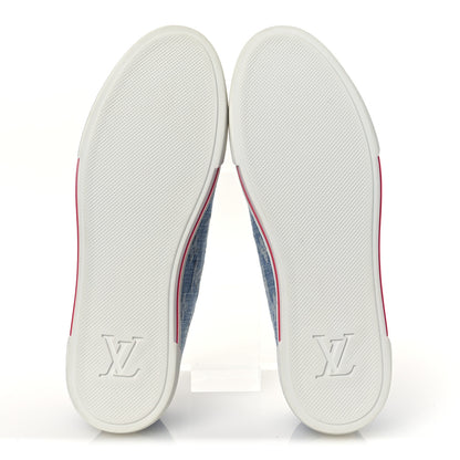 Louis Vuitton Monogram Denim Punchy Low Top Sneakers 37 Blue White 7 of 11