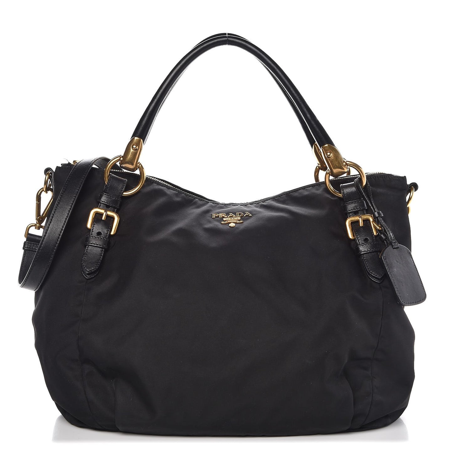 Tessuto Nylon Nappa Shoulder Bag Black