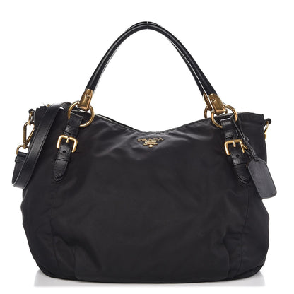 Prada Tessuto Nylon Nappa Shoulder Bag Black 1 of 12