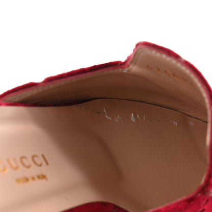 Gucci Velvet GG Monogram Womens Princetown Slippers 36.5 Red Cipria 7 of 10