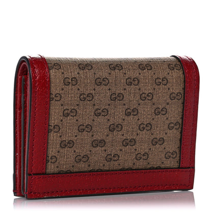 Gucci X DORAEMON Mini Vintage GG Supreme Monogram Card Case Wallet Beige Cherry Red 3 of 10