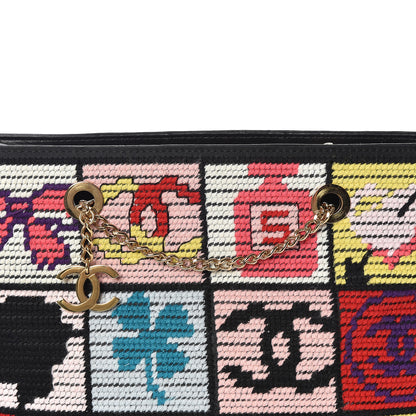 Chanel Needlepoint Precious Symbols Shoulder Bag Black 9 of 9