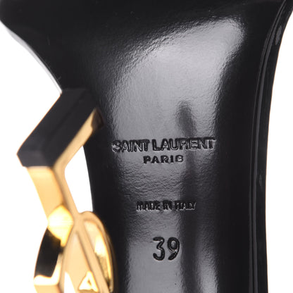 Saint Laurent Patent Calfskin Opyum 110 Sandals 39 Black Gold 8 of 9