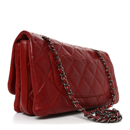 Chanel Lambskin Quilted Large 3 Flap Red 3 of 10