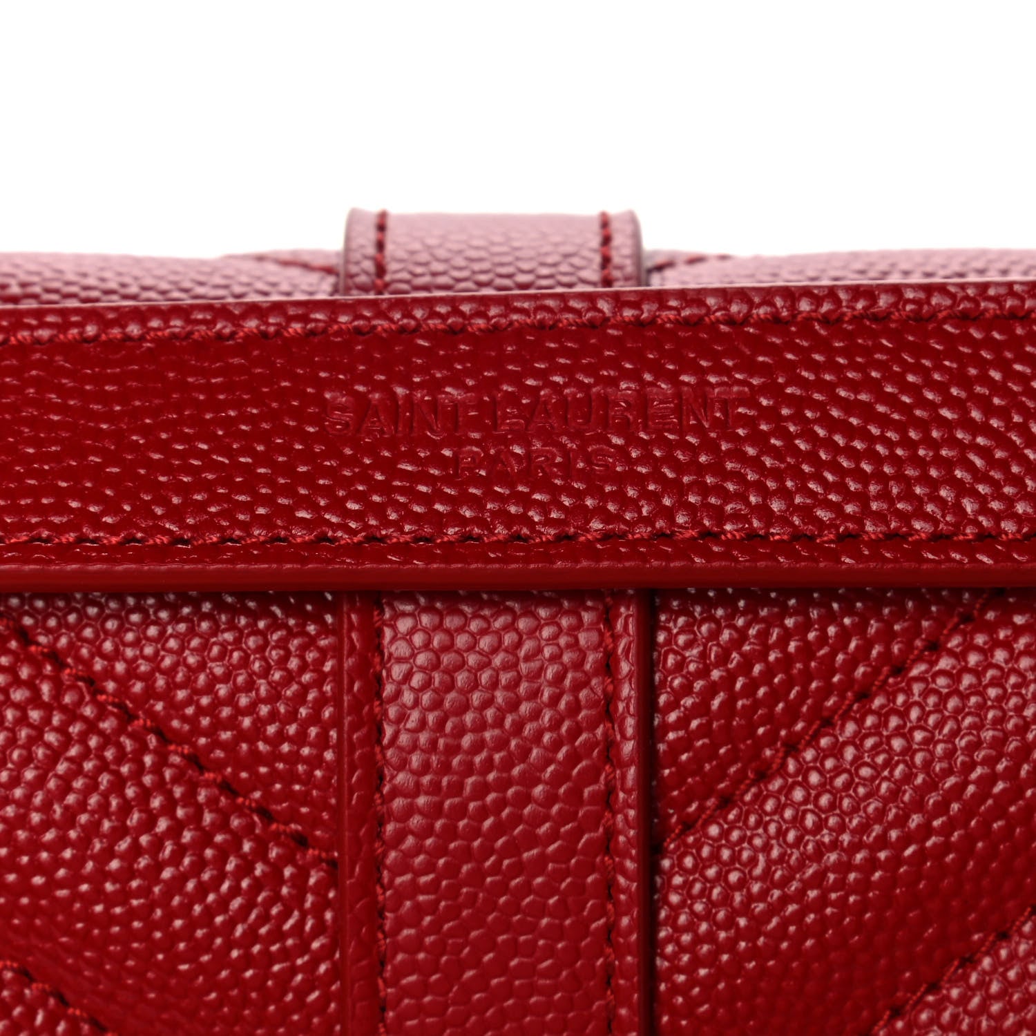 Saint Laurent Grain De Poudre Mixed Matelasse Large Triquilt Monogram Satchel New Red 8 of 10