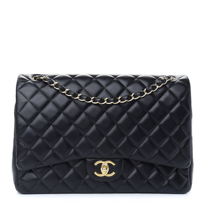 Chanel Lambskin Quilted Maxi Double Flap Black 1 of 11