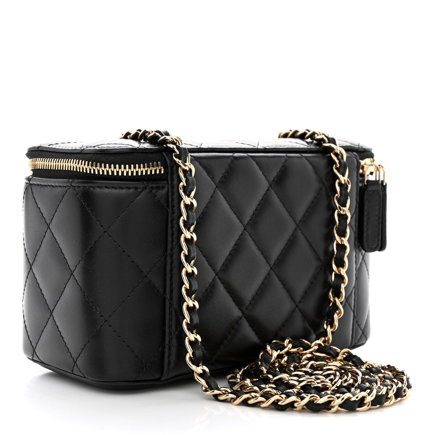 Chanel Lambskin Quilted Small Vanity Case With Chain Black 3 of 14
