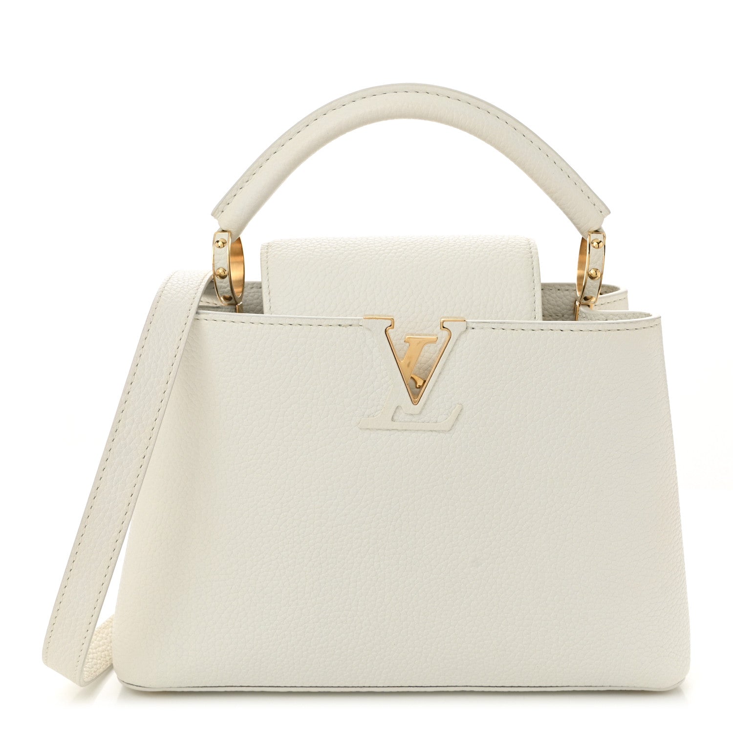 Louis Vuitton Taurillon Capucines BB Snow 1 of 10