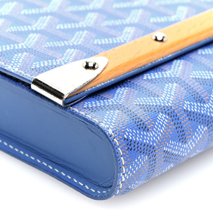 Goyard Goyardine Monte Carlo Bois Clutch With Strap Sky Blue 8 of 9