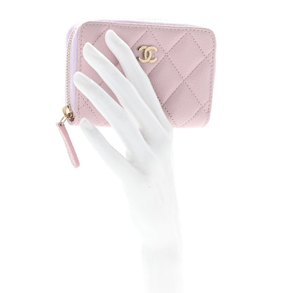 Chanel Caviar Quilted Zip Coin Purse Light Pink 2 of 9
