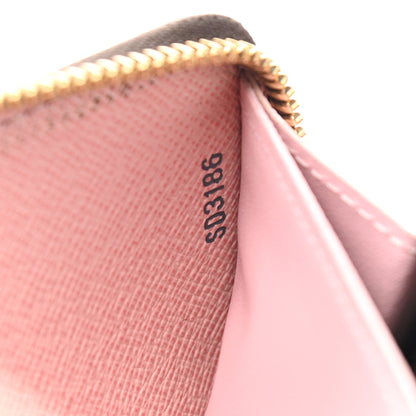 Louis Vuitton Damier Ebene Clemence Wallet Rose Ballerine 7 of 8